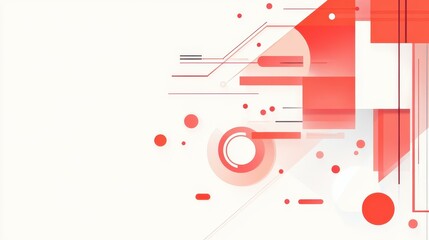 Fototapeta premium Explore modern design with a bold red and white vector art piece that showcases minimalist elements and geometric shapes.