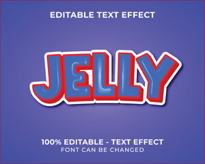 Editable text effect jelly 3D text effect with blue background