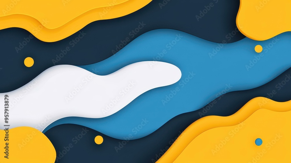 Poster vibrant vector art featuring bold blue and yellow hues, perfect for modern designs that catch the ey