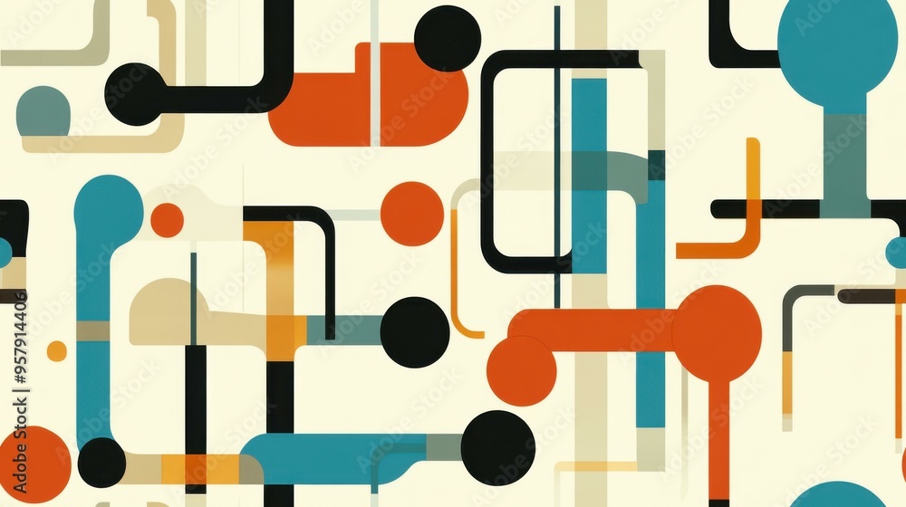 Poster a vibrant abstract work that unites sharp geometric shapes, creating a visual feast of color and for