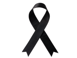 A black ribbons isolated on a transparent background with clipping path.
