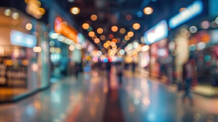Shopping mall blurred as department store background