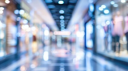Shopping mall blurred as department store background
