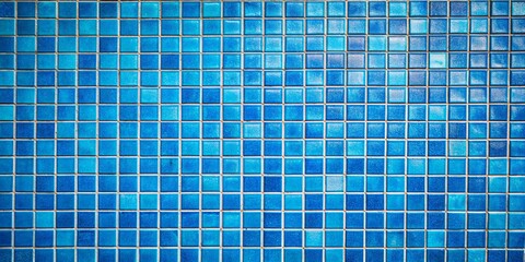 Close-up shot of blue tiled wall with central focus on few tiles