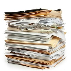 Close-up of papers stack isolated 