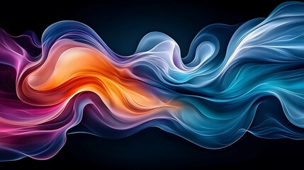 Energetic Fluidity: Abstract Digital Painting of Vibrant Organic Shapes with Glowing Textures and Bokeh Highlights