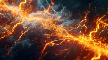 yellow electric lighting, abstract electrical background