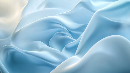 Obraz premium A 3D render showcasing swirl curve wavy backgrounds in a trendy, minimal, and clean design. The abstract composition features silk-like fabric waves, creating a modern and elegant scene ideal for wall