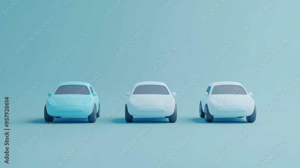 Fototapete create a 3d rendering of an automobile or minimal car icon against a clean, neutral background. the 