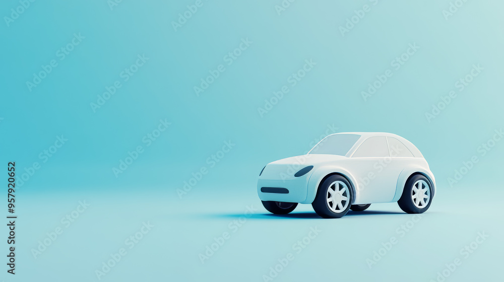 Fototapete create a 3d rendering of an automobile or minimal car icon against a clean, neutral background. the 
