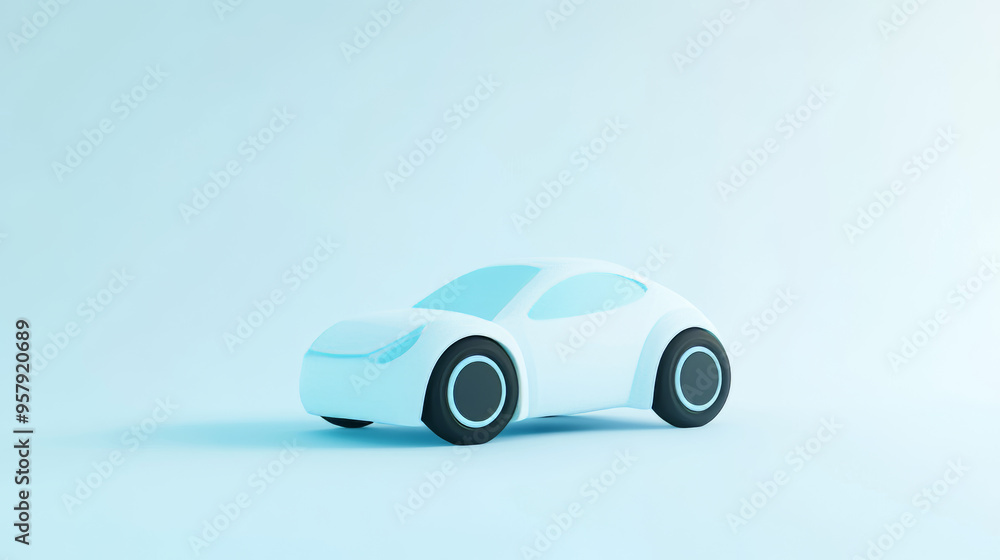 Fototapete create a 3d rendering of an automobile or minimal car icon against a clean, neutral background. the 