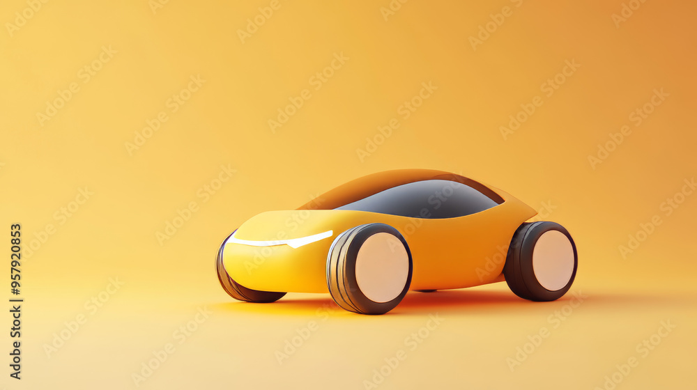 Fototapete create a 3d rendering of an automobile or minimal car icon against a clean, neutral background. the 
