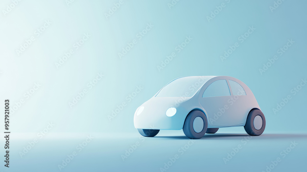 Fototapete create a 3d rendering of an automobile or minimal car icon against a clean, neutral background. the 