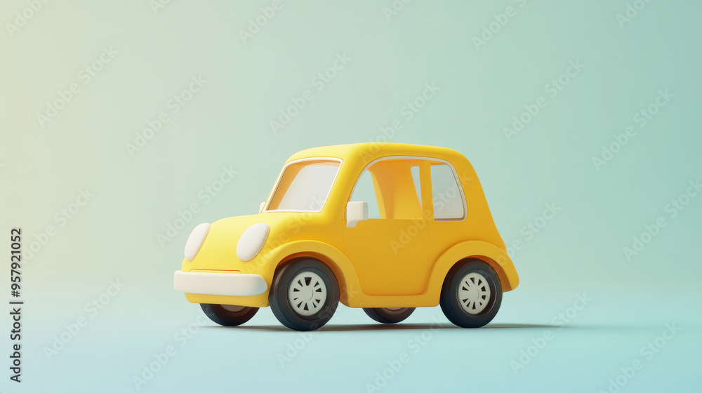 Fototapete create a 3d rendering of an automobile or minimal car icon against a clean, neutral background. the 