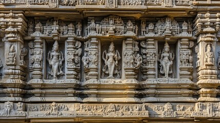 Obraz premium The intricate carvings on the stone panels of the Dilwara Temples in Mount Abu.