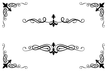 Classic Vintage Baroque Victorian Ornament Frames Separator Elements Classic Wedding Invitation