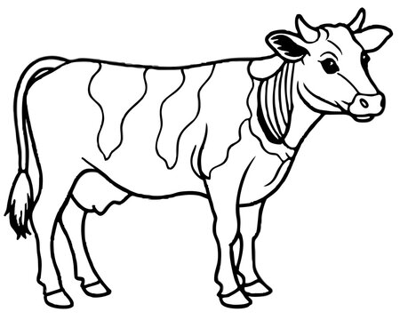 recommend clip art: Hand drawn line art cow vector illustration