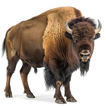 A striking bison stands majestically