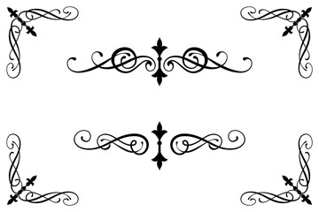 Classic Vintage Baroque Victorian Ornament Frames Separator Elements Classic Wedding Invitation