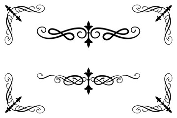 Obraz premium Classic Vintage Baroque Victorian Ornament Frames Separator Elements Classic Wedding Invitation