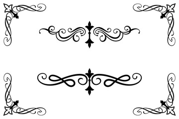 Classic Vintage Baroque Victorian Ornament Frames Separator Elements Classic Wedding Invitation