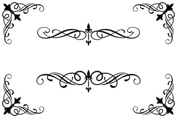 Classic Vintage Baroque Victorian Ornament Frames Separator Elements Classic Wedding Invitation