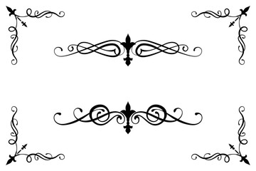 Classic Vintage Baroque Victorian Ornament Frames Separator Elements Classic Wedding Invitation