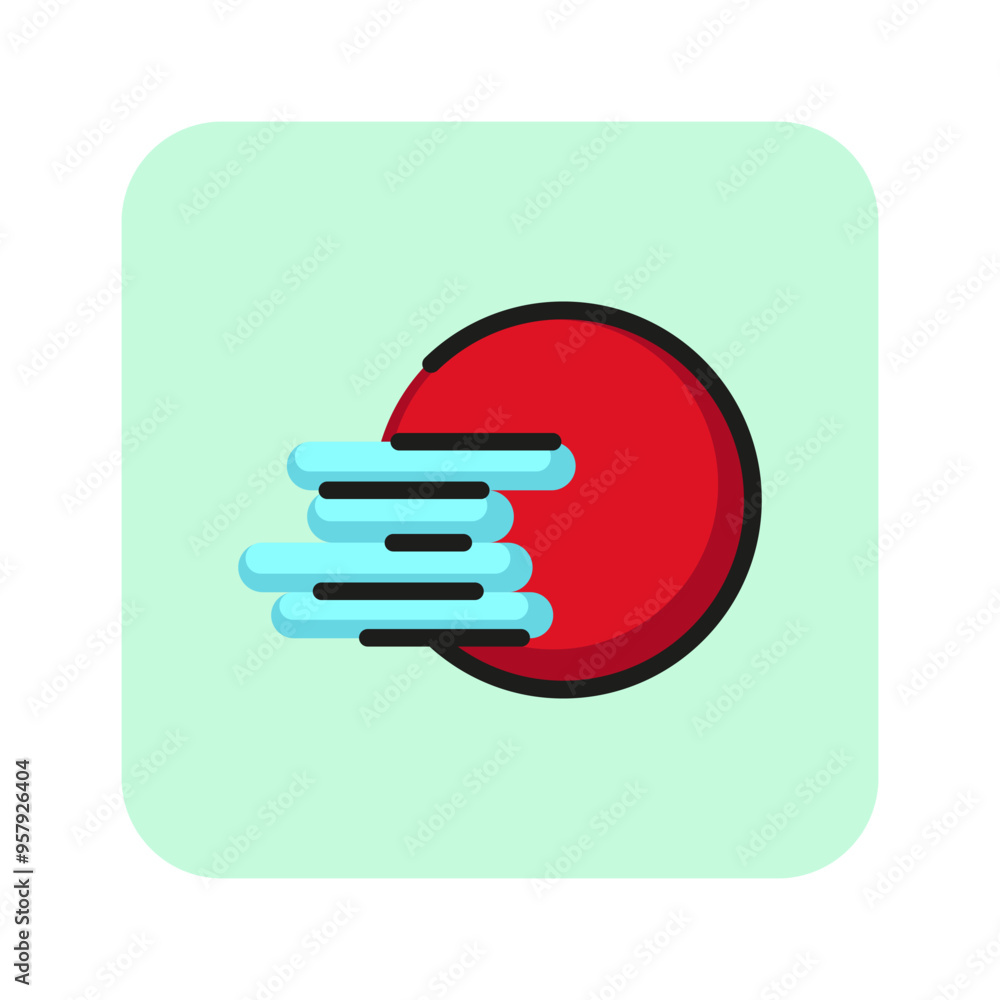 Poster planet line icon. sphere or comet in motion. space concept. can be used for topics like astronomy, s