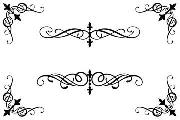 Classic Vintage Baroque Victorian Ornament Frames Separator Elements Classic Wedding Invitation