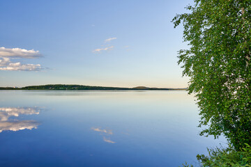 sunset over the lake