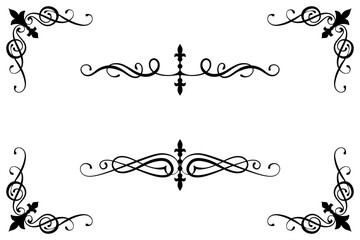 Obraz premium Classic Vintage Baroque Victorian Ornament Frames Separator Elements Classic Wedding Invitation