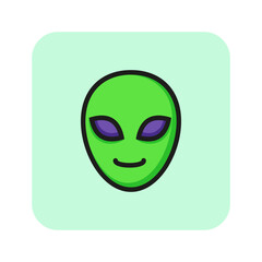 Smiley alien line icon. Creature, head, monster. Space concept. Can be used for topics like science, discover, paranormal events