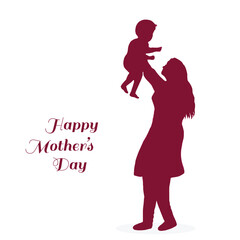 Mother s day baby happy family illustration. Mother day vector