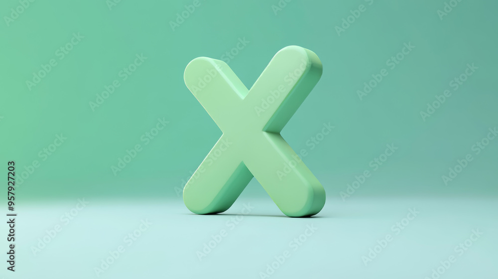 Poster this 3d rendering features a red x cross checkmark icon set against a clean background, designed for