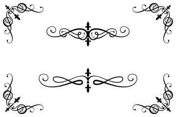 Classic Vintage Baroque Victorian Ornament Frames Separator Elements Classic Wedding Invitation