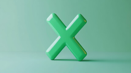 Obraz premium This 3D rendering features a red X cross checkmark icon set against a clean background, designed for mock-ups and web banners. The icon is crafted in a cartoonish and minimalistic style, fitting withi