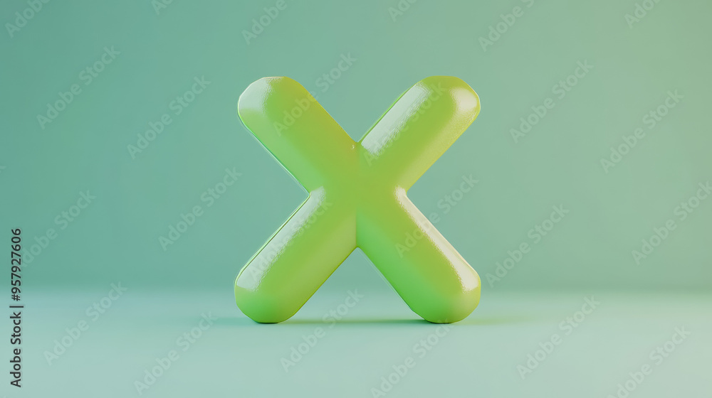 Poster this 3d rendering features a red x cross checkmark icon set against a clean background, designed for
