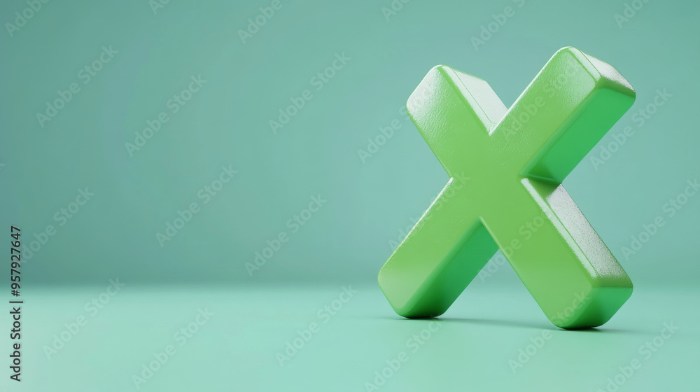 Aufkleber this 3d rendering features a red x cross checkmark icon set against a clean background, designed for