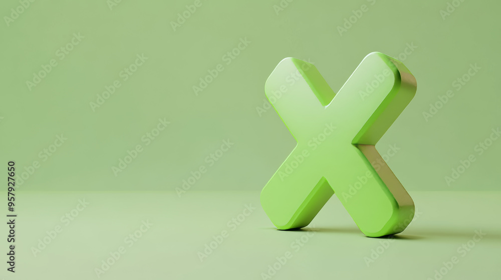 Aufkleber this 3d rendering features a red x cross checkmark icon set against a clean background, designed for