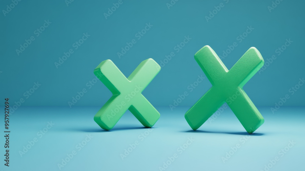 Aufkleber this 3d rendering features a red x cross checkmark icon set against a clean background, designed for