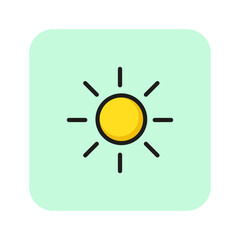 Sunny weather line icon. Sun, day, summer. Weather concept. Vector illustration can be used for topics like climate, meteorology, season