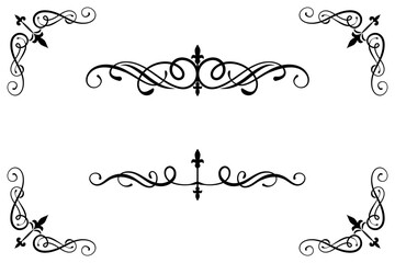 Obraz premium Classic Vintage Baroque Victorian Ornament Frames Separator Elements Classic Wedding Invitation