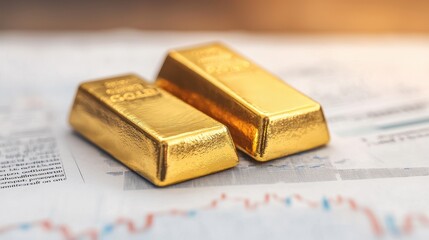 Financial Crisis Preparedness - Gold Bars on Emergency Documents in Market Collapse Concept, Copy Space, Selective Focus