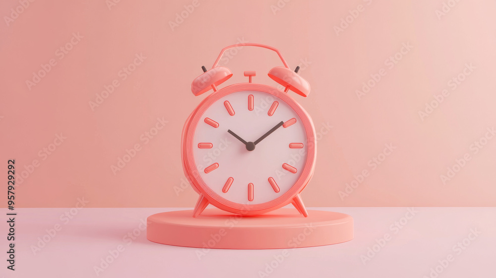 Aufkleber this 3d rendering features a modern alarm clock icon set against a clean background, designed for mo