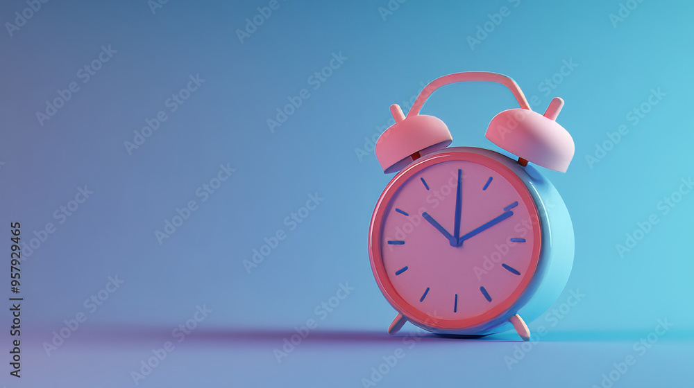 Aufkleber this 3d rendering features a modern alarm clock icon set against a clean background, designed for mo