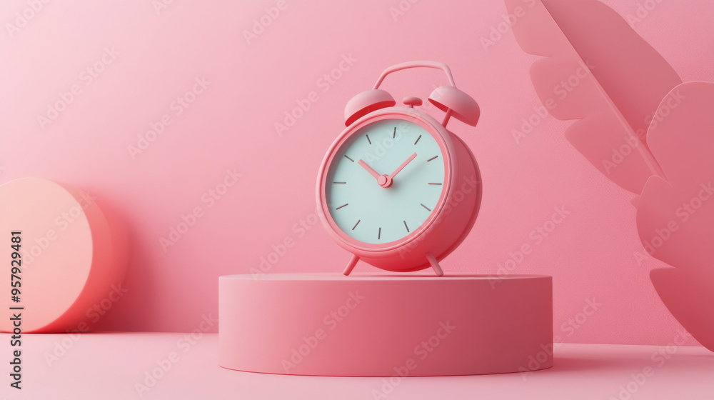 Aufkleber this 3d rendering features a modern alarm clock icon set against a clean background, designed for mo