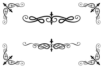 Classic Vintage Baroque Victorian Ornament Frames Separator Elements Classic Wedding Invitation