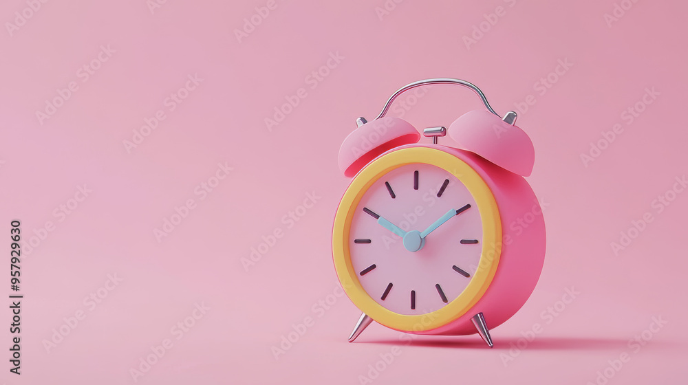 Aufkleber this 3d rendering features a modern alarm clock icon set against a clean background, designed for mo
