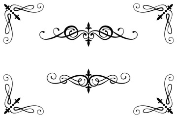 Classic Vintage Baroque Victorian Ornament Frames Separator Elements Classic Wedding Invitation