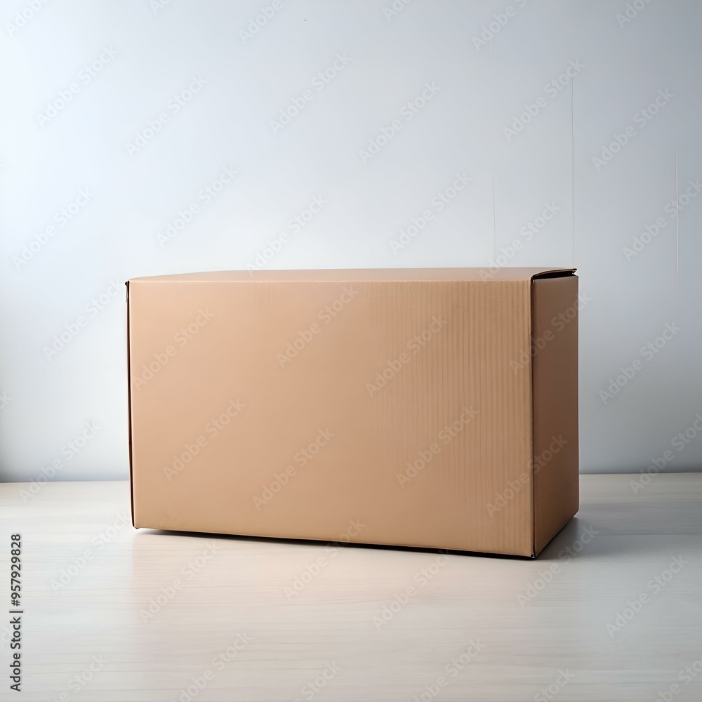 Poster simple yet versatile. this image of a plain brown cardboard box is perfect for illustrating delivery